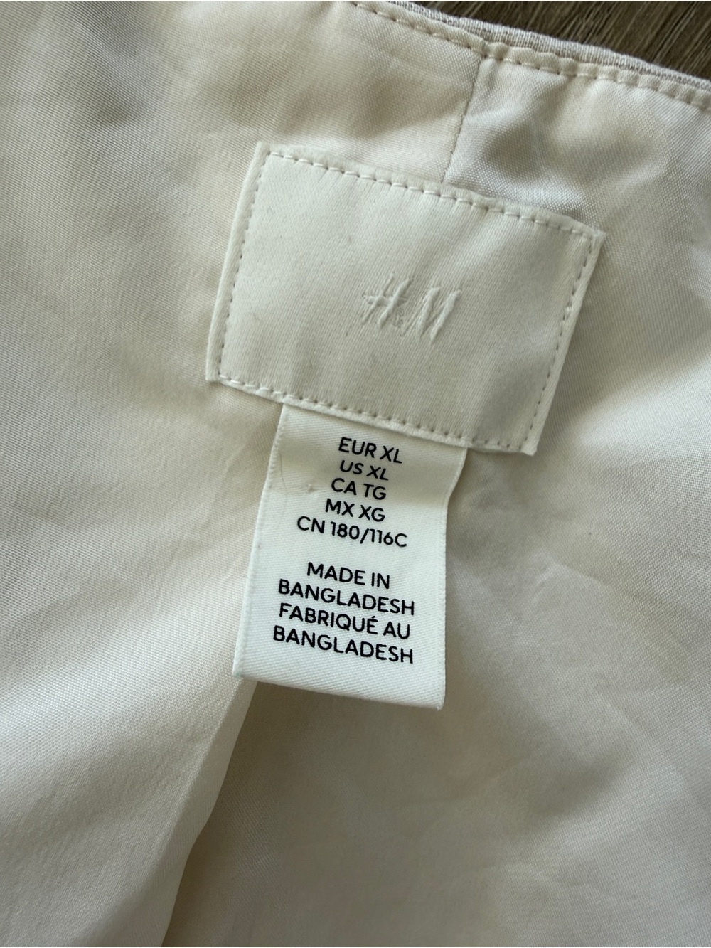 H&M Cream Linen-Blend V-Neck Button Vest - Picture 4 of 4